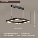Axyaa Black Aluminum Square Pendant Light - Modern LED Hanging Lamp for Home Loft