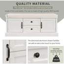 Axyaa Entryway Storage Bench with Drawers & Cabinets, Removable Cushion - End of Bed Bench