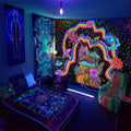 Axyaa Psychedelic Mandala Tapestry Wall Hanging for UV Home Decor