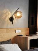 Axyaa Glass Sphere LED Wall Lamp Minimalist Bedroom Living Room Decor Lighting