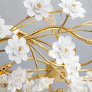Axyaa Floral Ceramic Chandelier LED Pendant Lamp Luxury Home Lighting