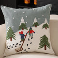 Axyaa Christmas Reindeer Pillow Cover Embroidered Home Decoration 45x45cm