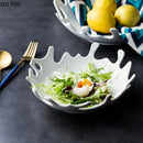 Axyaa White Ceramic Plate Set for Dining and Kitchen, Irregular Design, Durable Structure