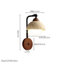 Axyaa Nordic Yellow Travertine Wall Light G9 LED Bulb & Walnut Canopy Wall Lamp