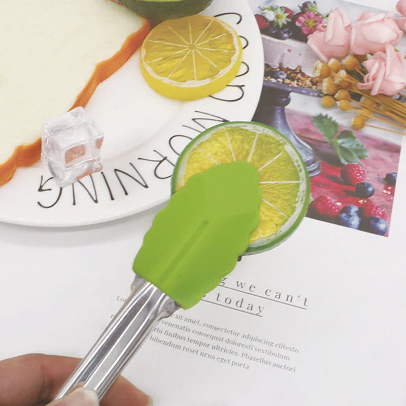 Axyaa Silicone Head Food Tongs with Stainless Steel Handle