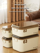 Axyaa Stackable Plastic Toy Storage Box with Lid - Organizing Container for Snacks, Cosmetics, and More.