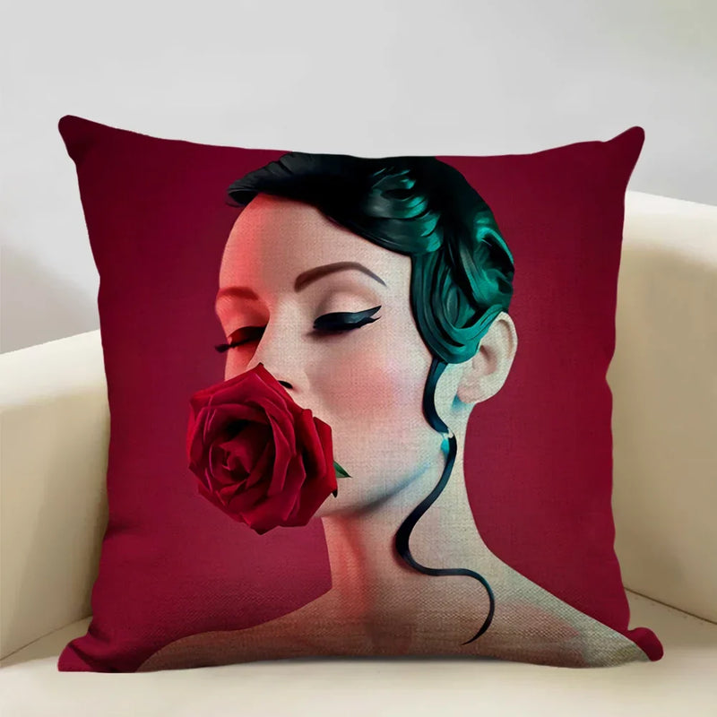 Axyaa African Lady Sofa Pillow Cover: Stylish Decor for Bedroom, Hotel, Cafe