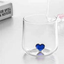 Axyaa Pink Heart Glass Cup: Lovely Gift for Lovers, Breakfast Milk, Latte & Coffee