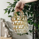 Axyaa Clear Glass Vase Handbag for Floral Arrangements & Home Decor