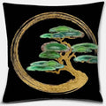 Axyaa Bonsai Zen Stone Pattern Pillowcase Square Decor Home Office Living Room