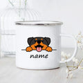 Axyaa Cartoon Panda Dog Enamel Coffee Mug Custom Name Kids Birthday Gift