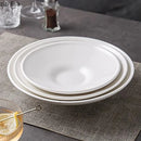 Axyaa Ceramic Tableware Set - White Salad Soup Pasta Dessert Plates