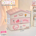 Axyaa Cute House Storage Box: Multi-functional Cosmetic Organizer & Desk Office Stationery Rack