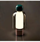 Modern Glass Desk Lamp with USB Charging by Axyaa for Study, Bedroom, or Office