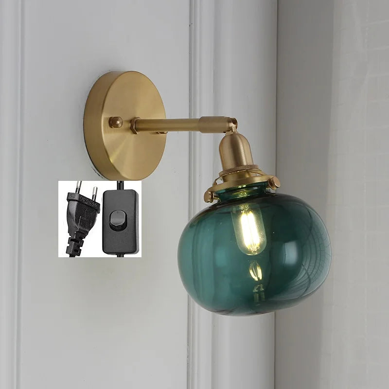 Nordic Modern Glass Ball Wall Sconce by Axyaa for Bedroom Bathroom Stair Mirror