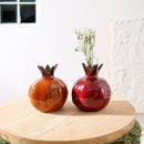 Axyaa Pomegranate Vase: Bright Porcelain Ceramic Table Decor for Flower Arrangement & Room Aesthetic