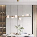 Axyaa Linear LED Glass Globe Pendant Light for Kitchen Dining Living Room