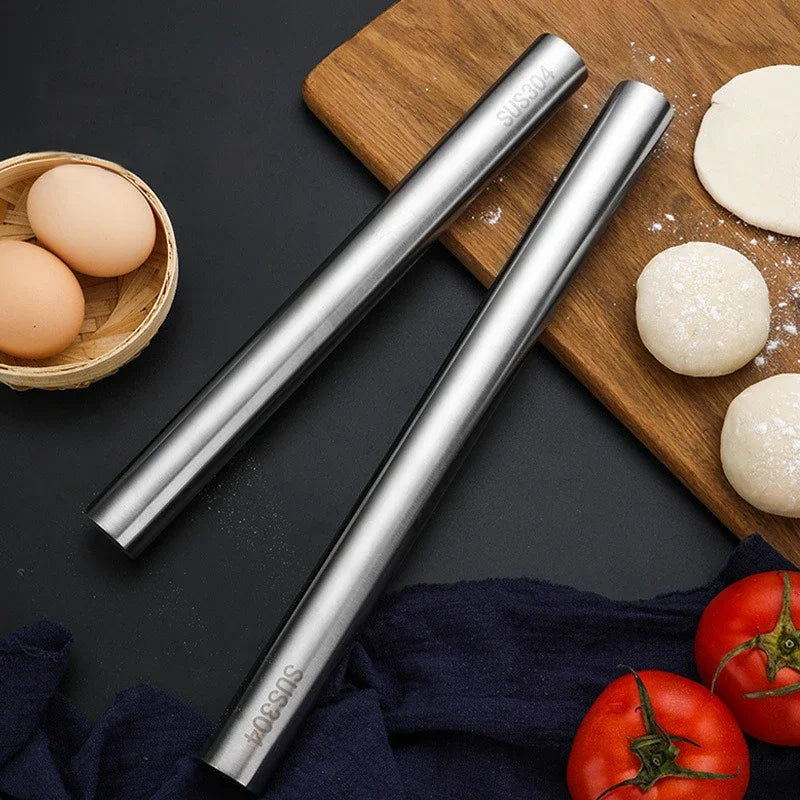 Axya 304 Stainless Steel Rolling Pin for Baking, Dumpling, Noodle & Cake Decorating