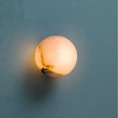 Axyaa Alabaster Round Ball LED Copper Wall Lamp for Bedroom Luxury Lighting