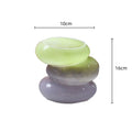 Axyaa Geometric Pebble Stack Glass Vase Gradient Color Flower Caterpillar Arrangement