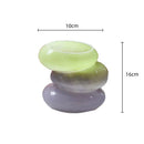 Axyaa Geometric Pebble Stack Glass Vase Gradient Color Flower Caterpillar Arrangement