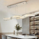 Axyaa Double S Wave Steel Crystal LED Pendant Lights Art Deco Hanging Lamp