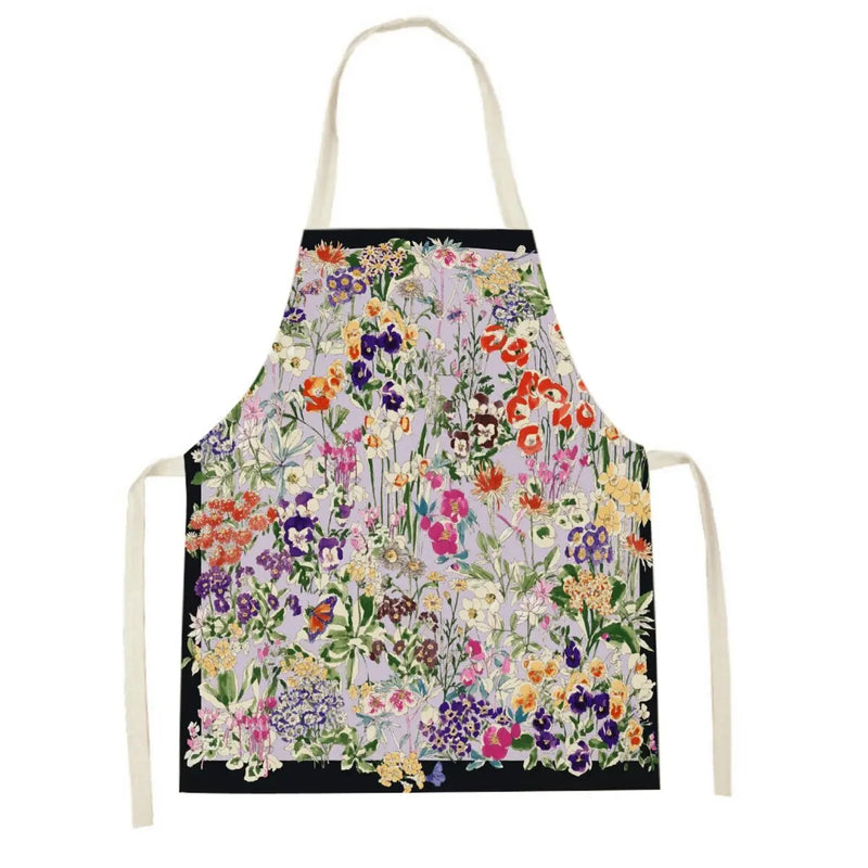 Axyaa Pink Tulip Kitchen Apron for Men and Women - Minimalist Floral Plant Design