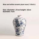 Axyaa Blue & White Porcelain Vase Ornaments for Entryway, Living Room, Study