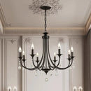 Axyaa Classic Black Crystal Chandelier for Living Room and Dining Area
