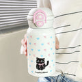 Axyaa Kawaii Cat Bow-tie 500ml Thermos Water Bottle - Stainless Steel Tumbler