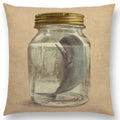 Cute Ghost Sailboat Whale Diver Cushion Cover by Axyaa