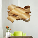 Axyaa Wooden Skin Pendant Lamp: Modern LED Decor Chandelier for Bedroom, Restaurant, Aisle