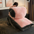 Axyaa Black Gold Milk Fleece Solid Color Quilt Cover - Single Piece, Winter Thickened, Warm