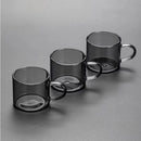 Axyaa Smoke Grey Glass Teacup Set 100ml Kung Fu Small Handle Cup