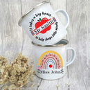 Axyaa Custom Teacher Name Enamel Mug Handle Drinkware Gift