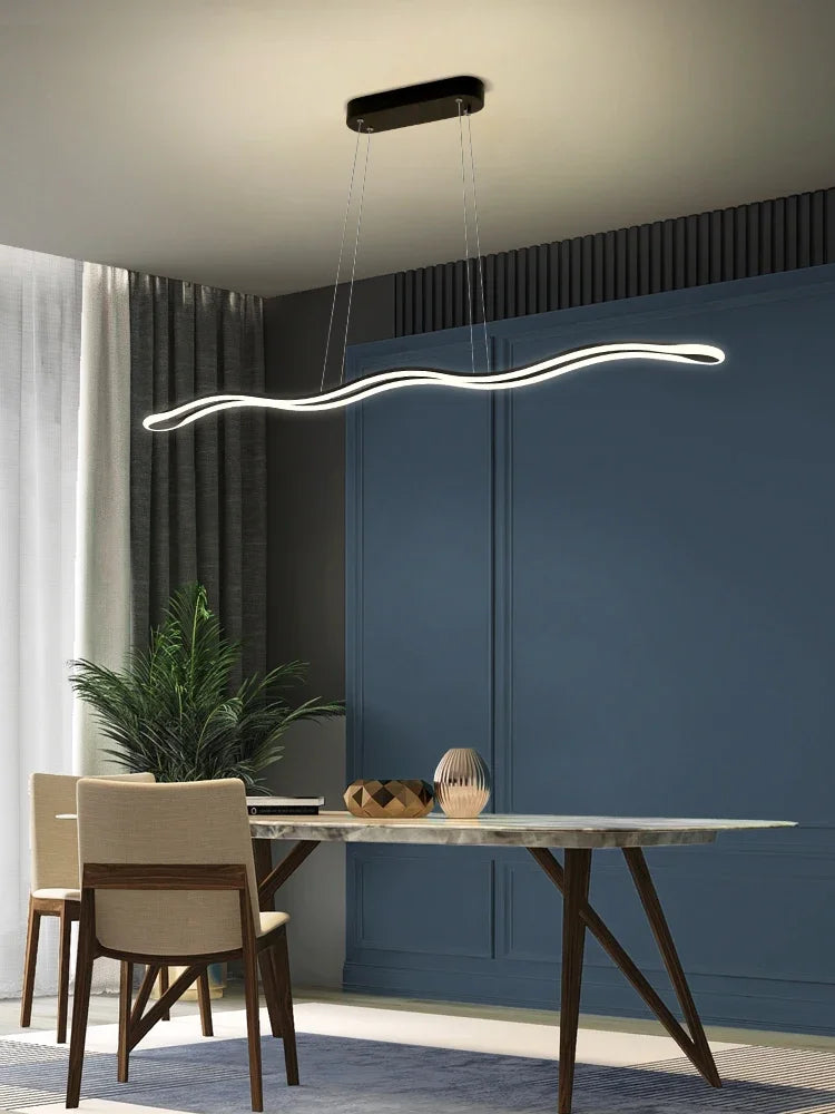 Axya LED Wave Chandelier Modern Hanging Light for Home and Office