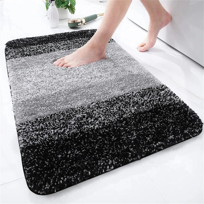 Axyaa Plush Microfiber U-Shaped Bathroom Mat Soft Absorbent Non-Slip Toilet Rugs