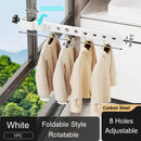 Axyaa Adjustable Wall Mounted Drying Rack Aluminum Clothes Hanger for Space-Saving Organization