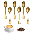 Axyaa Mini Gold Spoon Set for Coffee, Dessert, Tea - 6Pcs Stainless Steel Kitchen Accessories