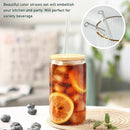 Axyaa Glass Straws Set - Reusable Eco-Friendly Smoothie Cocktail Bar Accessories