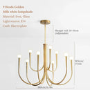 Axyaa French Style Candle LED Chandelier - Luxury Black & Gold Kitchen Island Light