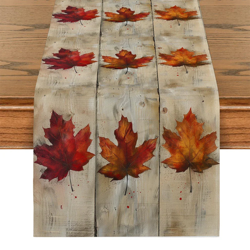 Axyaa Maple Wood Table Runner for Farmhouse Dining Decor