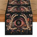 Axyaa Halloween Table Runner Farmhouse Decor Holiday Party Branches Flowers Leaves