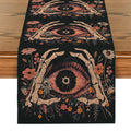 Axyaa Halloween Table Runner Farmhouse Decor Holiday Party Branches Flowers Leaves