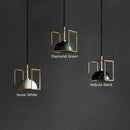 Axyaa Vintage Green Gold Cage LED Pendant Lamps for Bedroom and Living Room