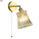 Axyaa Nordic Glass LED Wall Lamp with Copper Arm for Home Decor