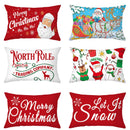 Axyaa Christmas Printed Deer & Santas Pillow Case 30x50cm