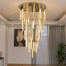 Axyaa Modern Crystal LED Chandelier for Home Indoor Lighting