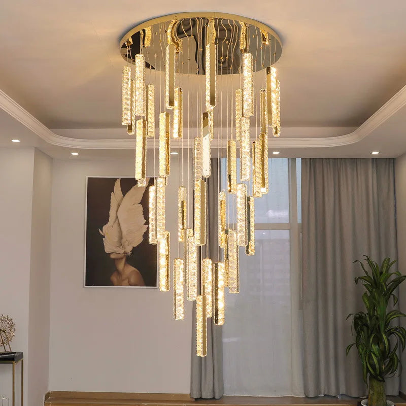 Axyaa Modern Crystal LED Chandelier for Home Indoor Lighting