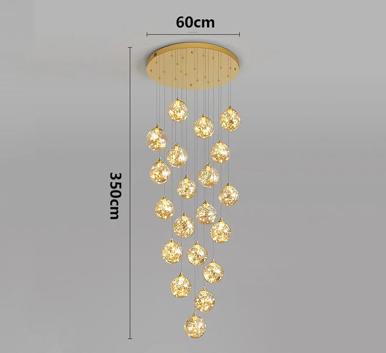 Axyaa Nordic Stair Chandelier Living Dining Room Pendant Ceiling Light Indoor Lighting